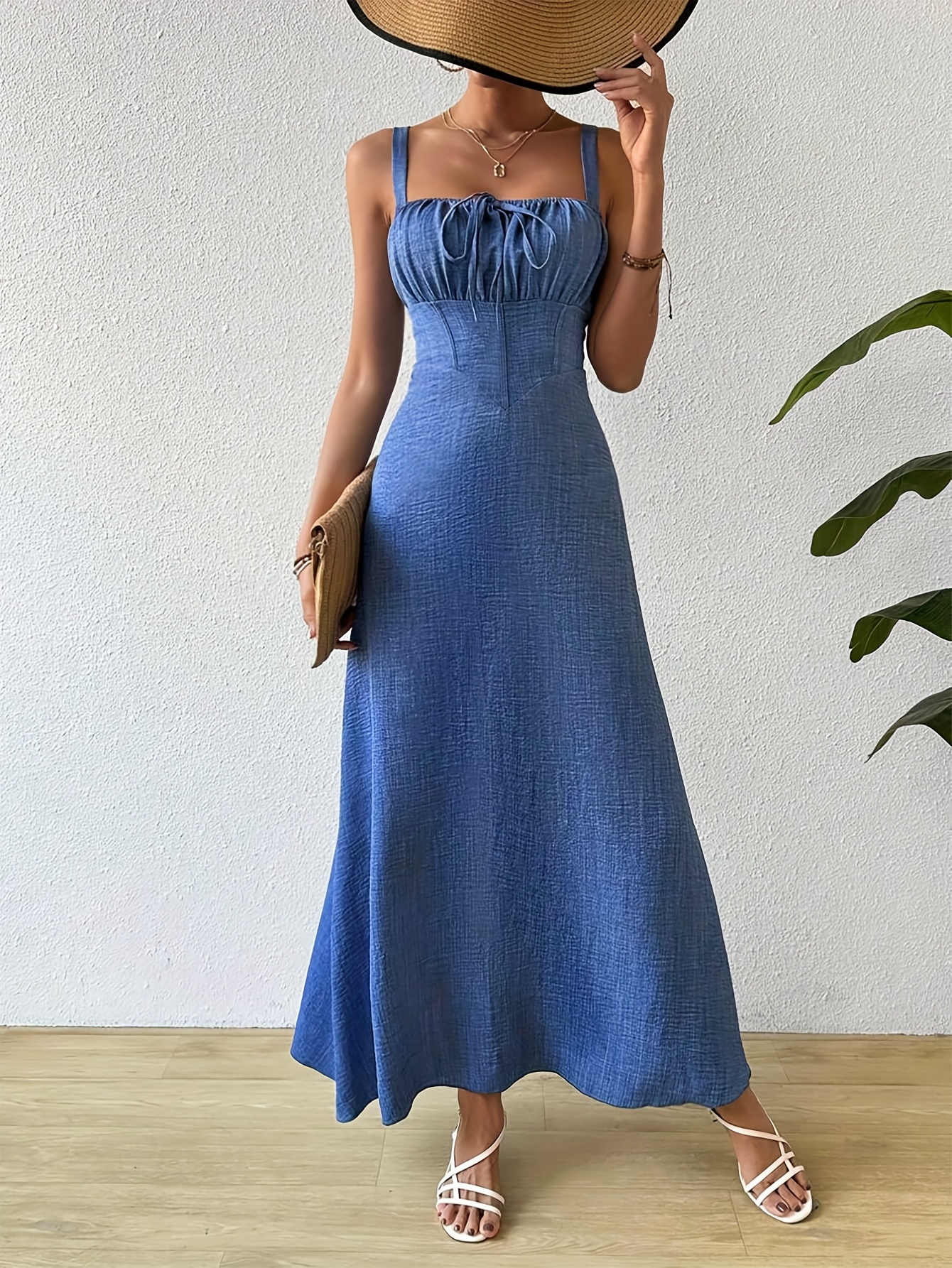 knee length dresses for ladies Mesmerize Pants with Front Ankle Slits and Front Zipper in Dark Blue D –  Shop My Fair Lady main image 1