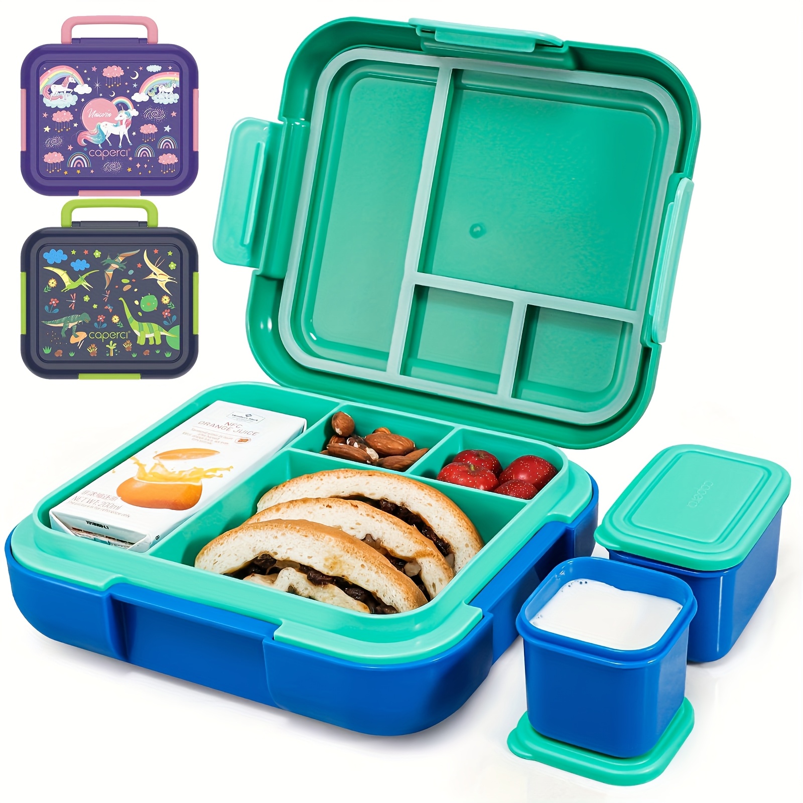 Bento Lunchbox Mit 4 Fächern – Auslaufsichere Mahlzeitenbox, Grün, Für Arbeit, Schule & Reisen