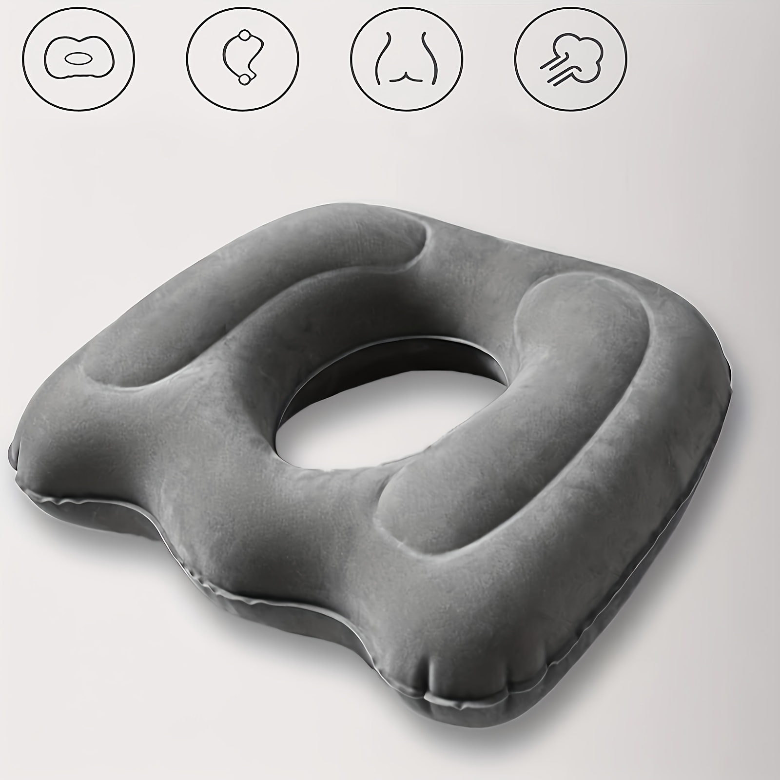 

1pc Breathable Inflatable Cushion For Sitting, Toilet, Office, School, Wheelchair, And Postpartum Relax