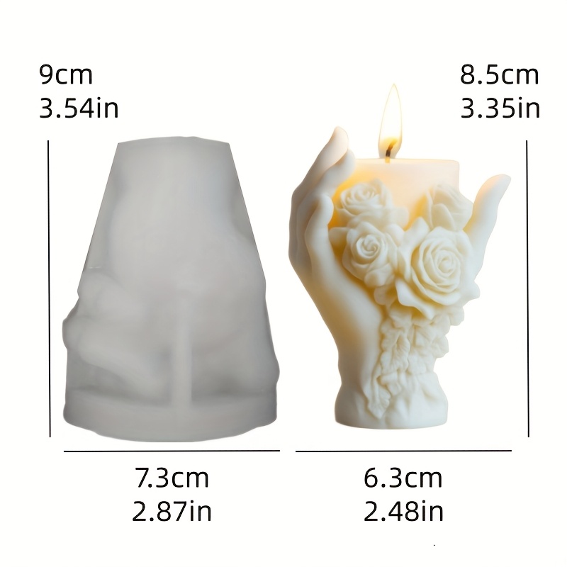 TEMU Resin Casting Molds, Hand-held Rose Relief Decorative Candle Silicone Mold, Scented Candle Decorative Decorative Mold, Diy Home Decorative