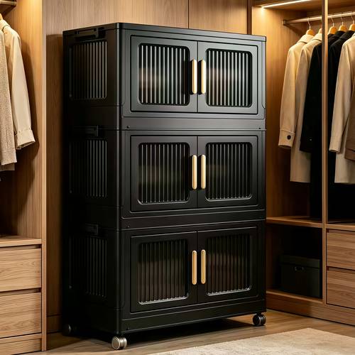 stackable wardrobe storage cabinets 3 4 5 6 tier large capacity movable storage cabinets portable foldable plastic wardrobe organizers double door storage cabinets with lids and doors for space saving portable wardrobes suitable for storage use