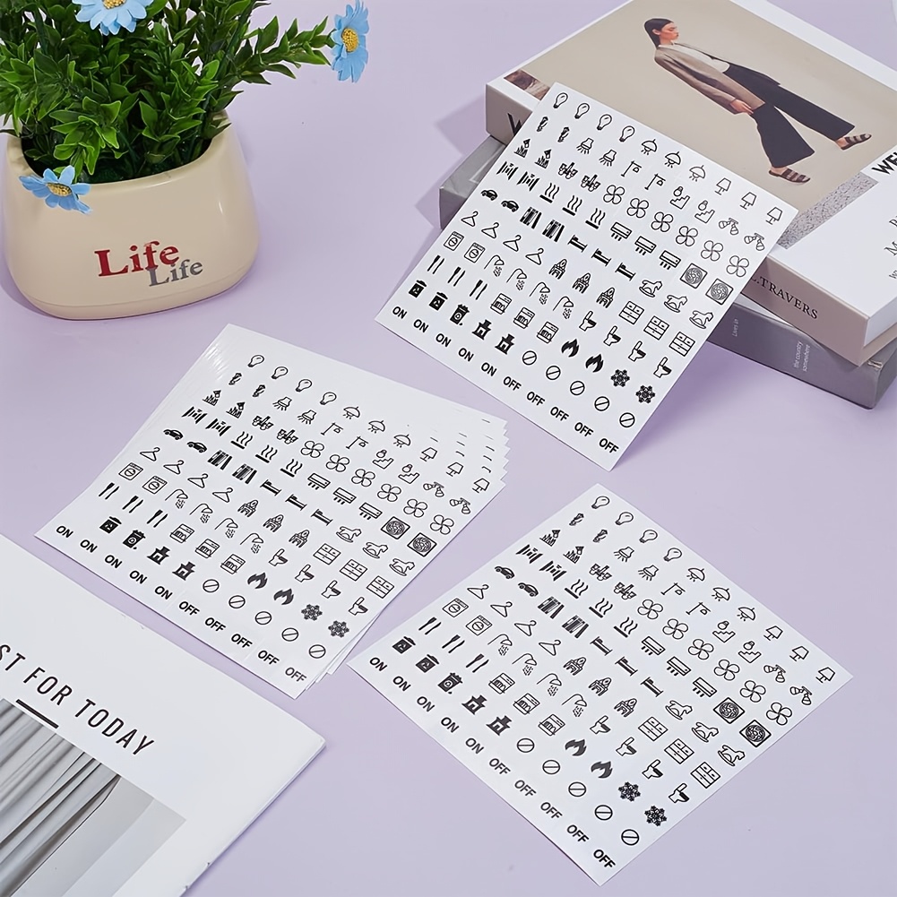 100pcs Self-Adhesive Switch Labels Set for Home Identification