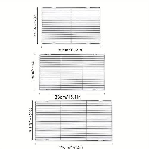 rectangular bbq mesh large medium small food cooling rack outdoor bbq tools bbq additions suitable for kitchen cooling rapid heat dissipation of food vegetable drainage oven baking and other multifunctional purposes