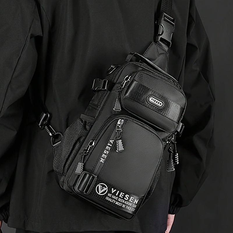 Sac Bandoulière Anti-Vol VIESEN Sac de poitrine tendance anti-vol multi-usage pour hommes et femmes, sac de voyage sportif à une épaule ou croisé, sac à dos léger et petit