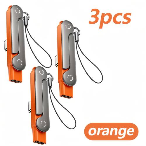 3pcs type c phone charging stand adapter 2 in 1 portable foldable phone holder with 360 degree rotation suitable for type c interface phones
