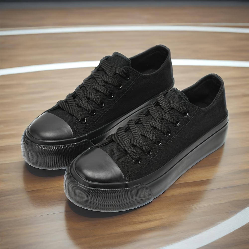 mens platform canvas shoes low top sneakers classic lace - Temu display picture 1