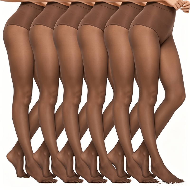 6pcs Set Of Women's Sheer, Seamless, Skin-fitting Stockings, With Elegant Nude-colored Tights. Suitable For Wearing With Dresses, Skirts, And High Heels. Worn In