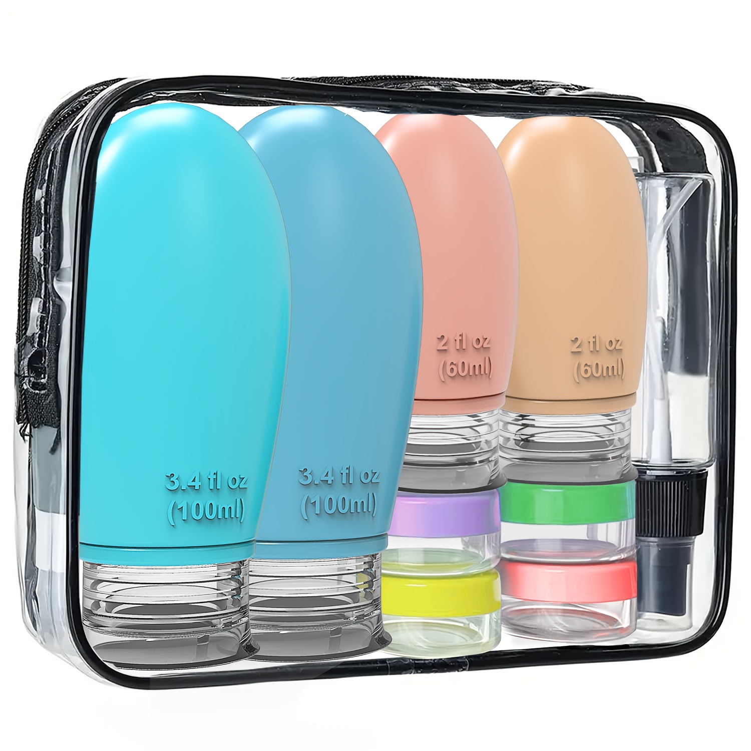 

17pcs Tsa Approved Travel Bottle Set, Leak-proof Silicone Containers For Toiletries - For Shampoo, Conditioner, Lotion, Creams, Travel Bottles For Toiletries