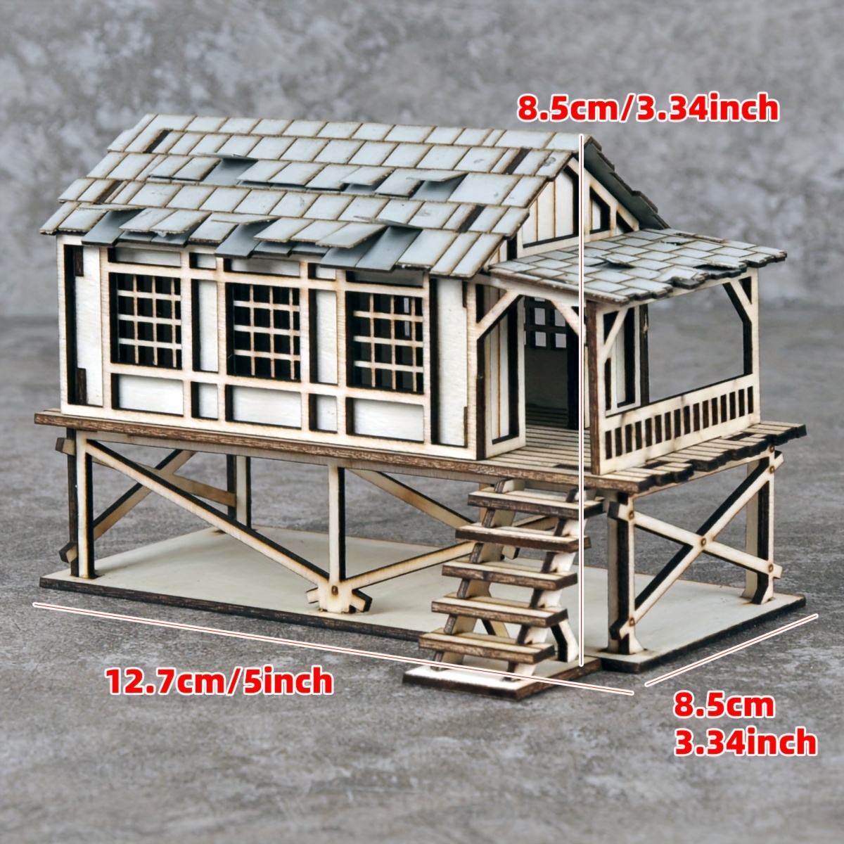 Architectural Model Sand Table Southeast Asian Log Cabin Diorama