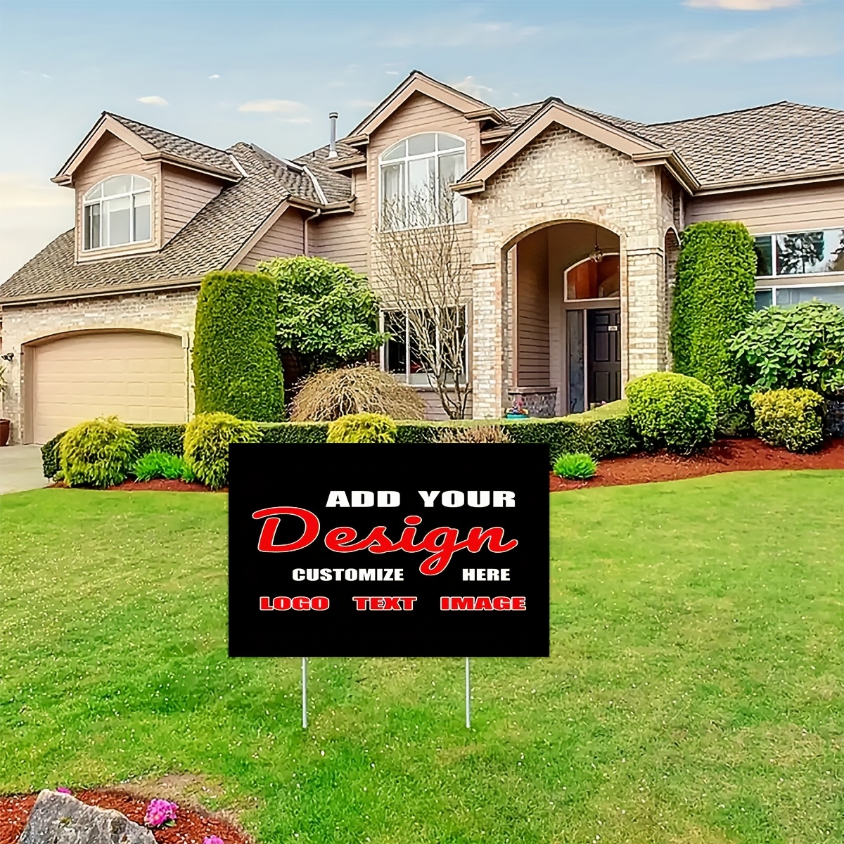 2d flat custom personalized yard signs add your own text picture name logo durable polypropylene weather resistant 2d flat printing for lawn   decoration yard accessories customizable signage sleek sign style flat print quality lawn decor modern signage   material garden enthusiasts 2d flat 0