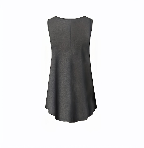 Women's Plus Size Sleeveless Olive Green Round Neck Tank Top - Loose Fit Summer Vacation Top, Machine Washable Casual Chic Shirt for Beach Outings & Lounge Wear, Summer Tank Tops