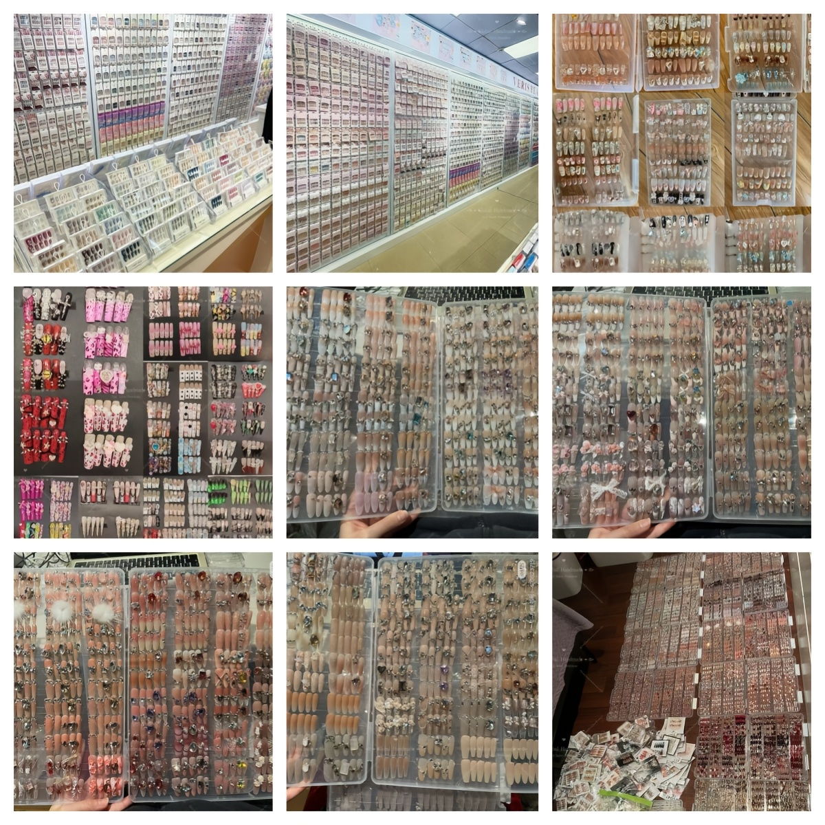 TEMU 96pcs Nail Art Random Combination Set, Fashionable Mixed Color, High-end Texture, Wearable Nail Gloss, Ulti-color Nail Art, Fake Nail Art