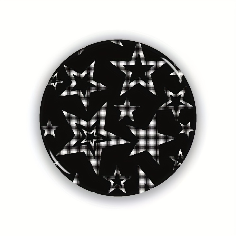 

1pc Plastic Star Pattern Pinback Button Badge, 44mm Diy Decorative Craft Pin For Party Clothing Accessories, Brooch For Bags & Outfits, Gift For Eid, Ramadan