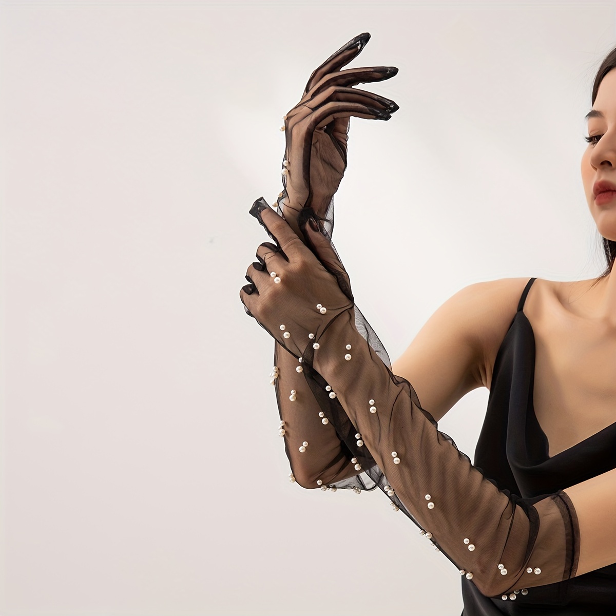 1 pair womens elegant long gloves sheer non elastic formal - Temu Nigeria