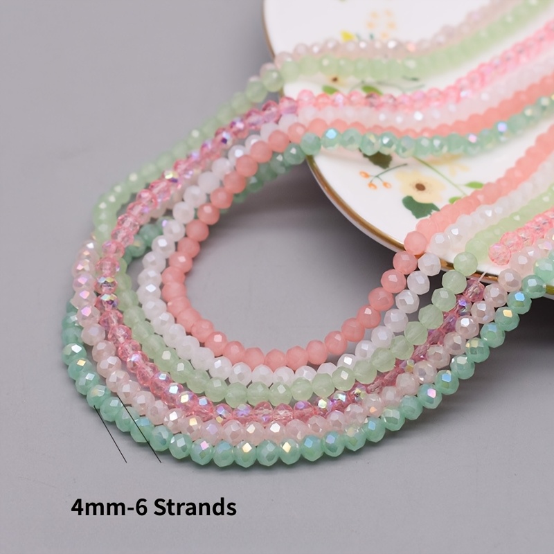 TEMU Damen-Armband 6 Stränge 4 mm 720 Stk. Glasperlen in gemischten Farben, elegant, böhmisch, für Schmuck