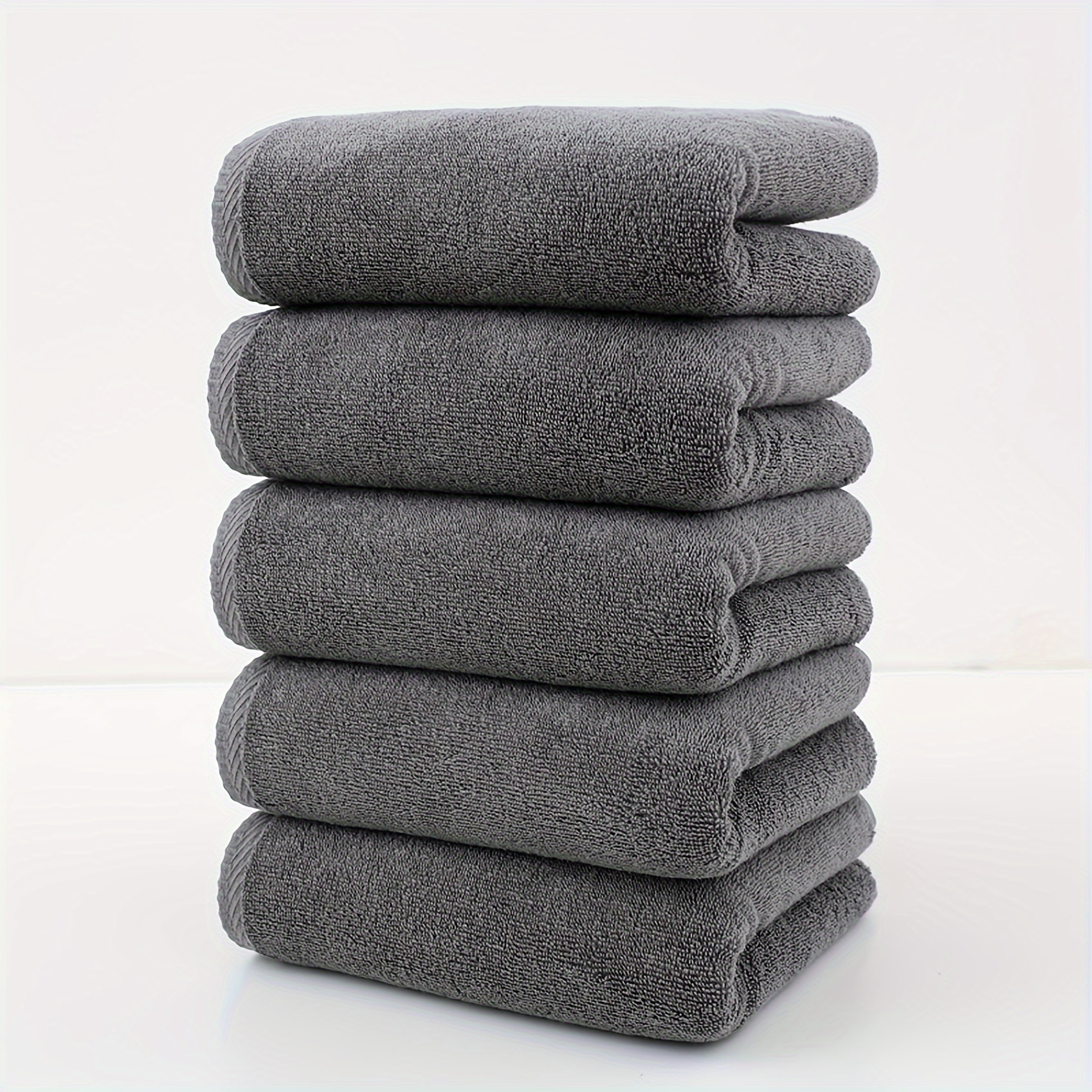TEMU 4 & 5pcs Towels Large Bath Towels Thicken 16.3-32.8in, Cotton, Larger & Lighter, To Dry, Lighter Weight, Super Soft And Absorbent, Perfect Bathroom Towels, Wash Cloths