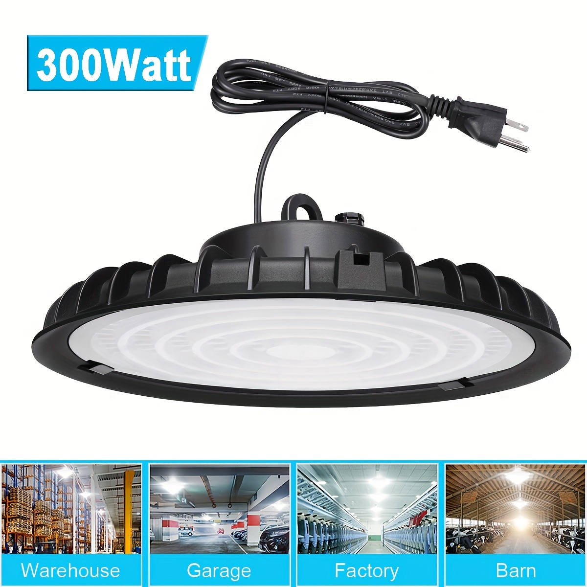 

300w Ufo Led High , 6000k Cold White, 300 Led Shop Light Fixture, 90-277v 120v 110v, Industrial Commercial Warehouse Factory Workshop Garage Office Light