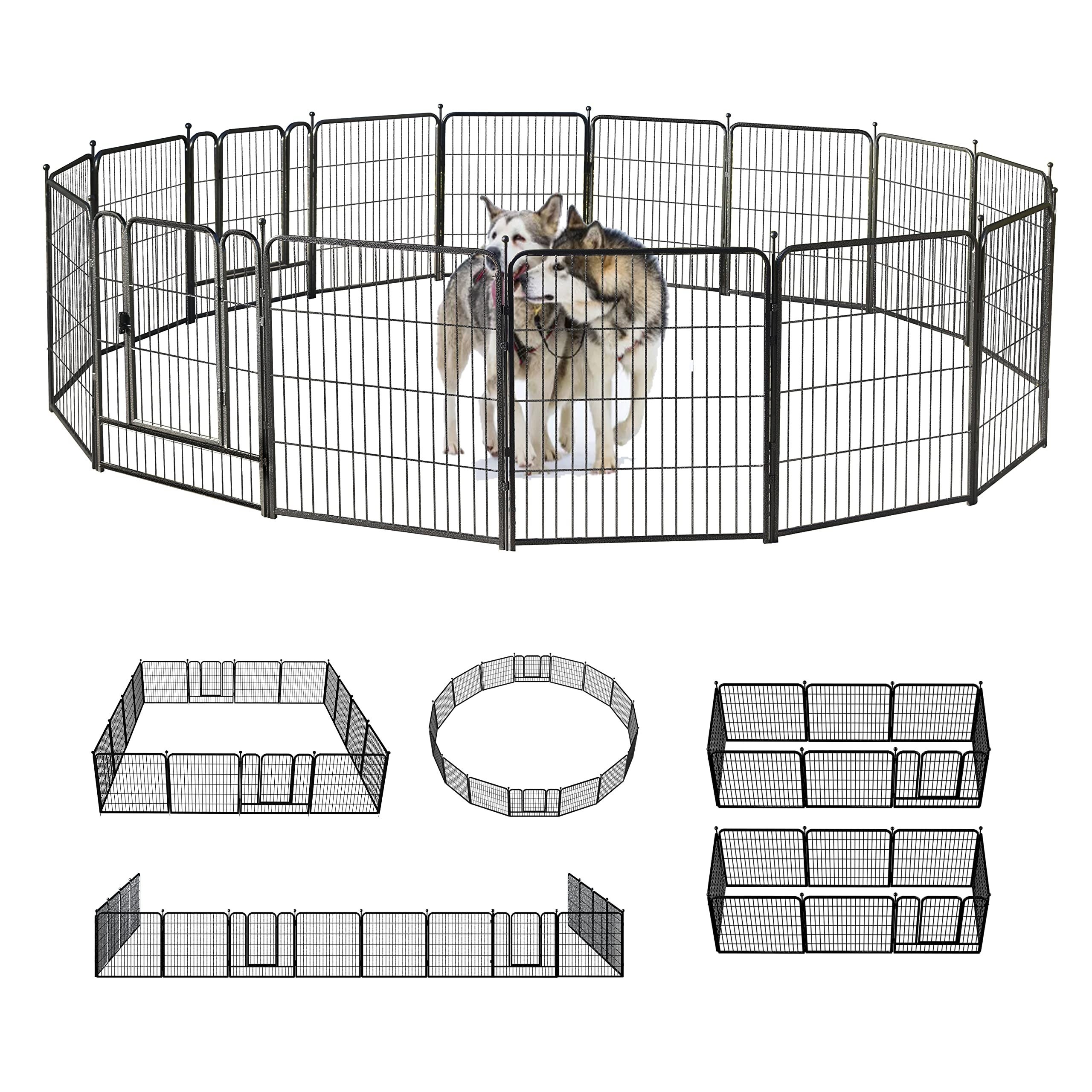 TEMU 32 Inch 16 Panels Heavy Duty Dog Playpen, Playpen Indoor & Outdoor For Dog