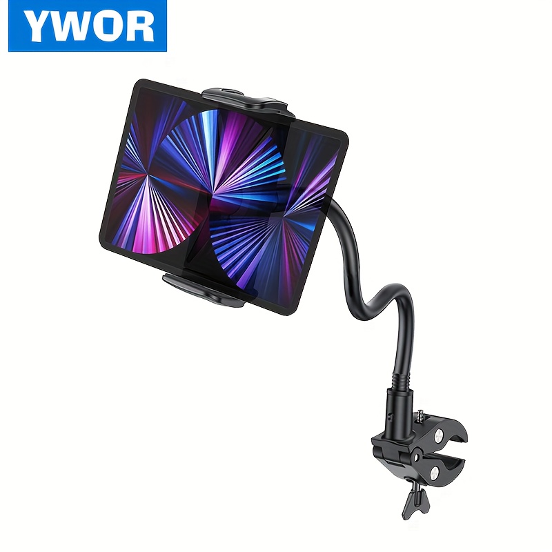 TEMU Ywor Adjustable Gooseneck Tablet Mount For Indoor Cycling, Treadmill, & Elliptical - Compatible With, Ipad Holder For Exercise Bikes - Universal