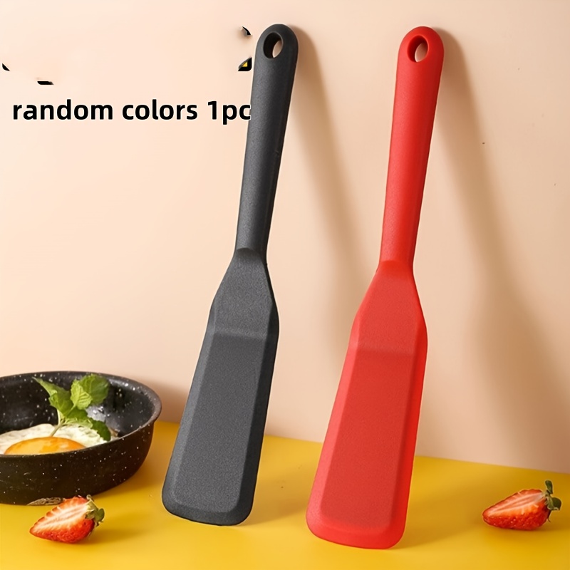 Silicone Crepe & Omelette Spatula - Long, Thin Turner For Perfect Pancakes & Egg Rolls - Kitchen Cooking Red , Random Color