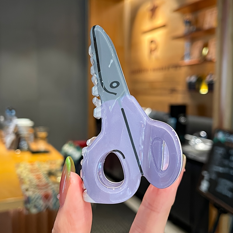 TEMU A Spring And Summer Creative Scissor Clip, Y2k Women's Hair Accessory Anti Slip Hair Clip, Suitable For Thick And Hair