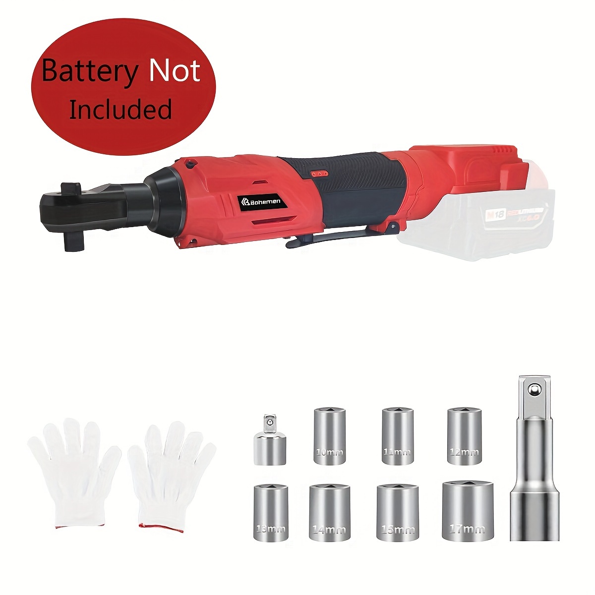 

Cordless Electric Ratchet Wrench Set Compatible With 18v Battery, Power Tool Electric Wrench With 7 Sockets, For Repair Work, Furniture Assembly (tool Only, Battery Not Included)