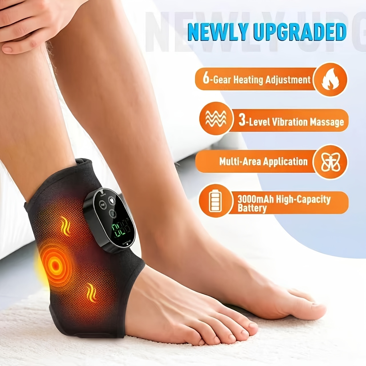 Heated Vibrating * Massager, Multifunctional Ankle And * Heating Massage  Device, with 3 Vibration * And 6 Temperature Settings * And Timer Function,  Perfect As Gift for Christmas, Mother'S Day *'S Day