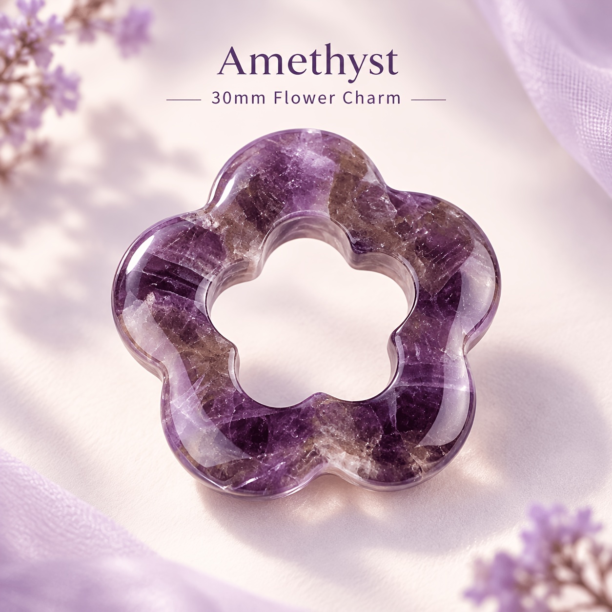 30Mm Hollow Flower Charm Pendant for Jewellery Making