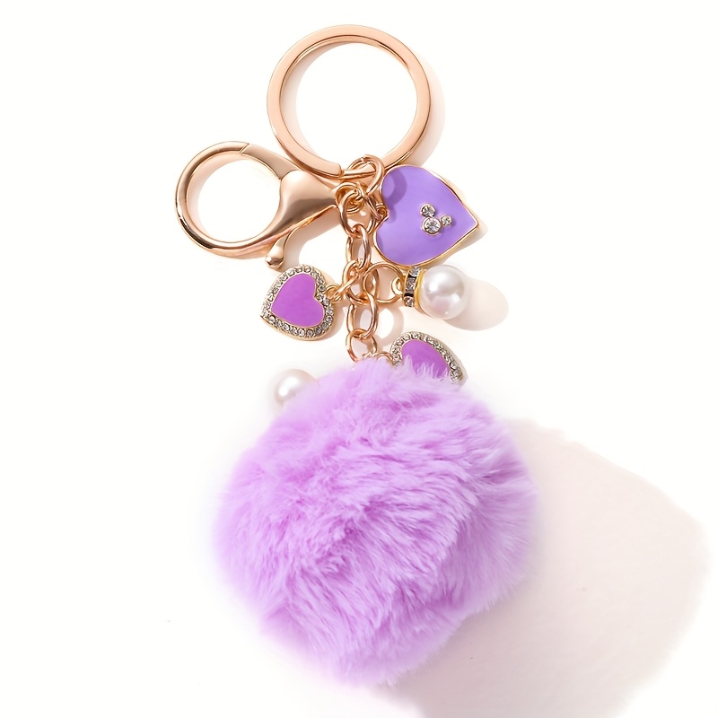 TEMU Portachiavi a forma a sfera in , ciondolo a forma di cuore fai da te per borsa femminile