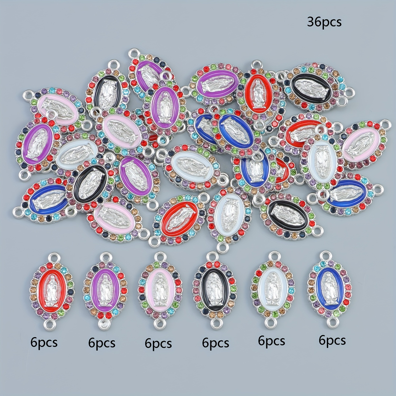 36pcs Drill Virgin Mary Pattern Small Pendants for DIY