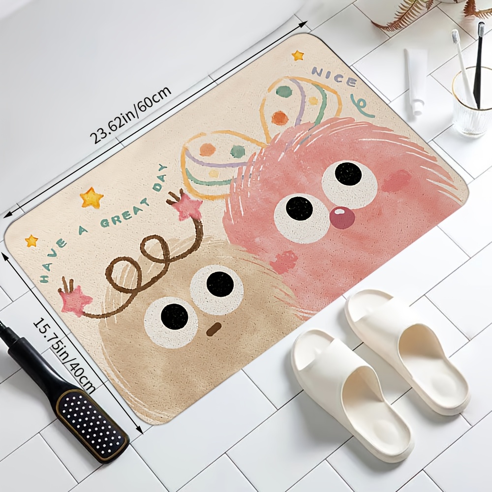 TEMU A Cute Dopamine Pom-pom Bathroom Rug, Soft And Comfortable, Suitable For Home Entrances, Bathrooms, Bedrooms, , And Balcony Decoration. Adorable
