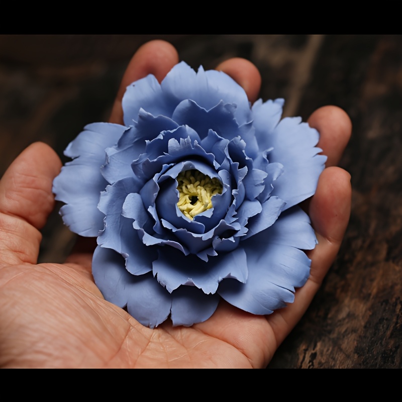 手作り陶器 牡丹の花 置物 インテリア雑貨 手作り陶器の青い牡丹の花の置物 香り付きまたは無香りの中国風花の像