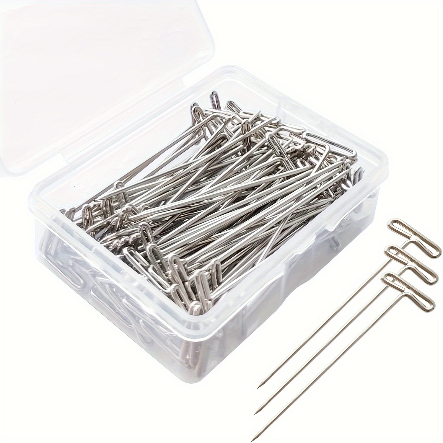 

50pcs/set T-shaped Pins, Sizes Of T-shaped Sewing Pins, Pins For Fixing Wigs Retainers Blocking Knitting, Wig Pins