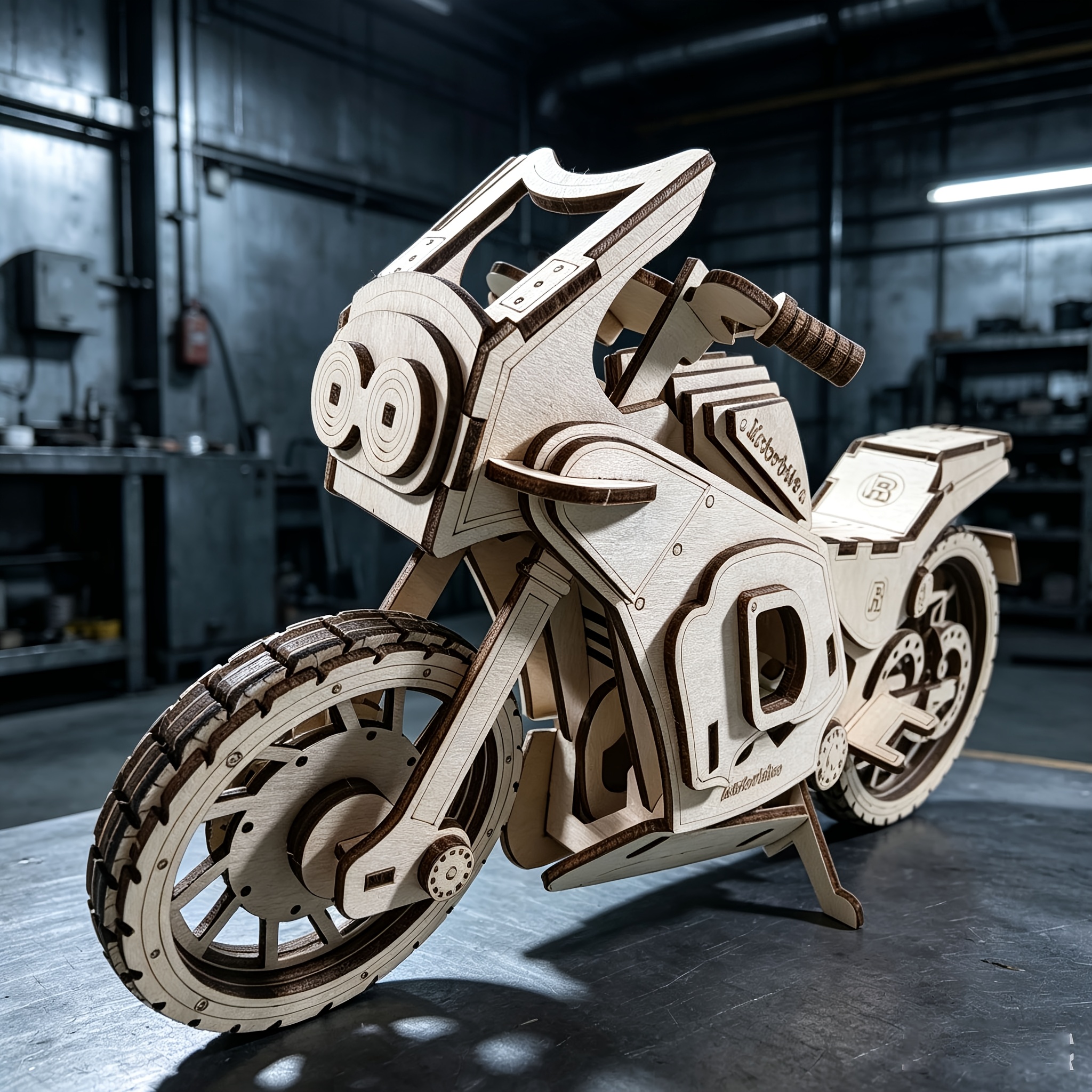 3D Streamlined Racing Bike Puzzle Model for Display