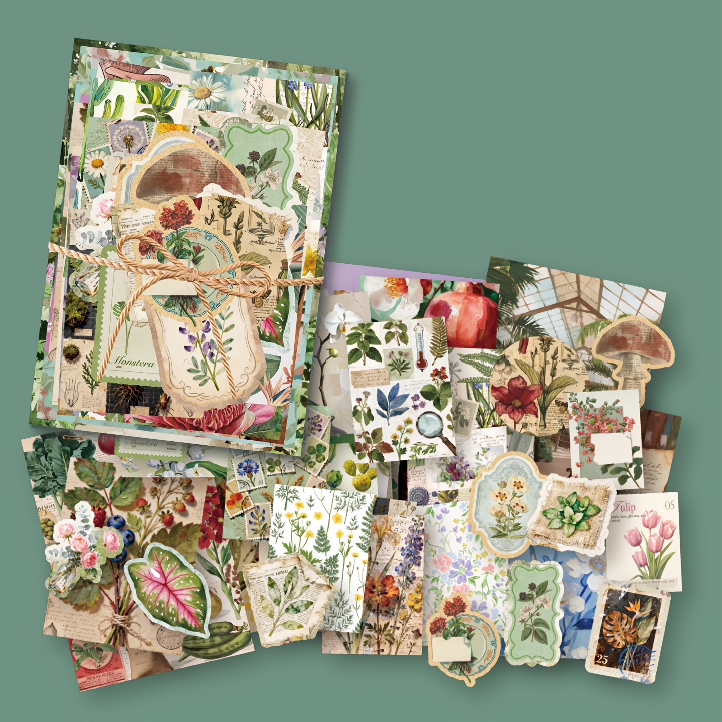 TEMU Ensemble de papier pour scrapbook, papier de base vintage, notes autocollantes décoratives de collage de haute esthétique, papier de fond non