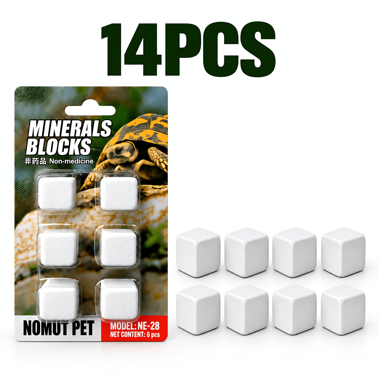 TEMU 14pcs Natural Mineral Blocks, Suitable For Shrimp And Hermit Crabs, For Turtles, Lizards, Frogs, Bearded Dragons And Other Reptiles, Help Create