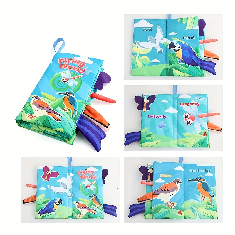 3pc Sensory Preschool Books with Touch Pages Safe Belly Time Toys