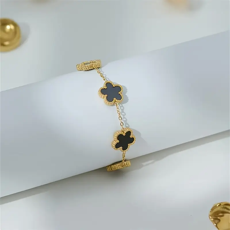 a flower bracelet made of stainless steel a stylish and versatile accessory Product details 6
