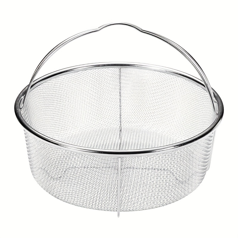 stainless steel mesh basket with handle multifunctional steamer insert pot suitable for vegetables and seafood drainer basket used for cooking drying steamer basket for cooking