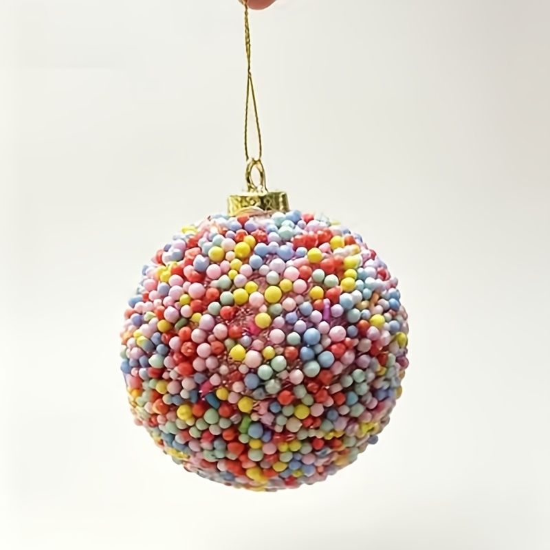 TEMU Ensemble de 4 boules de Noël colorées exquises, parfaites pour la décoration de Noël, la décoration intérieure, d'événements, la décoration du