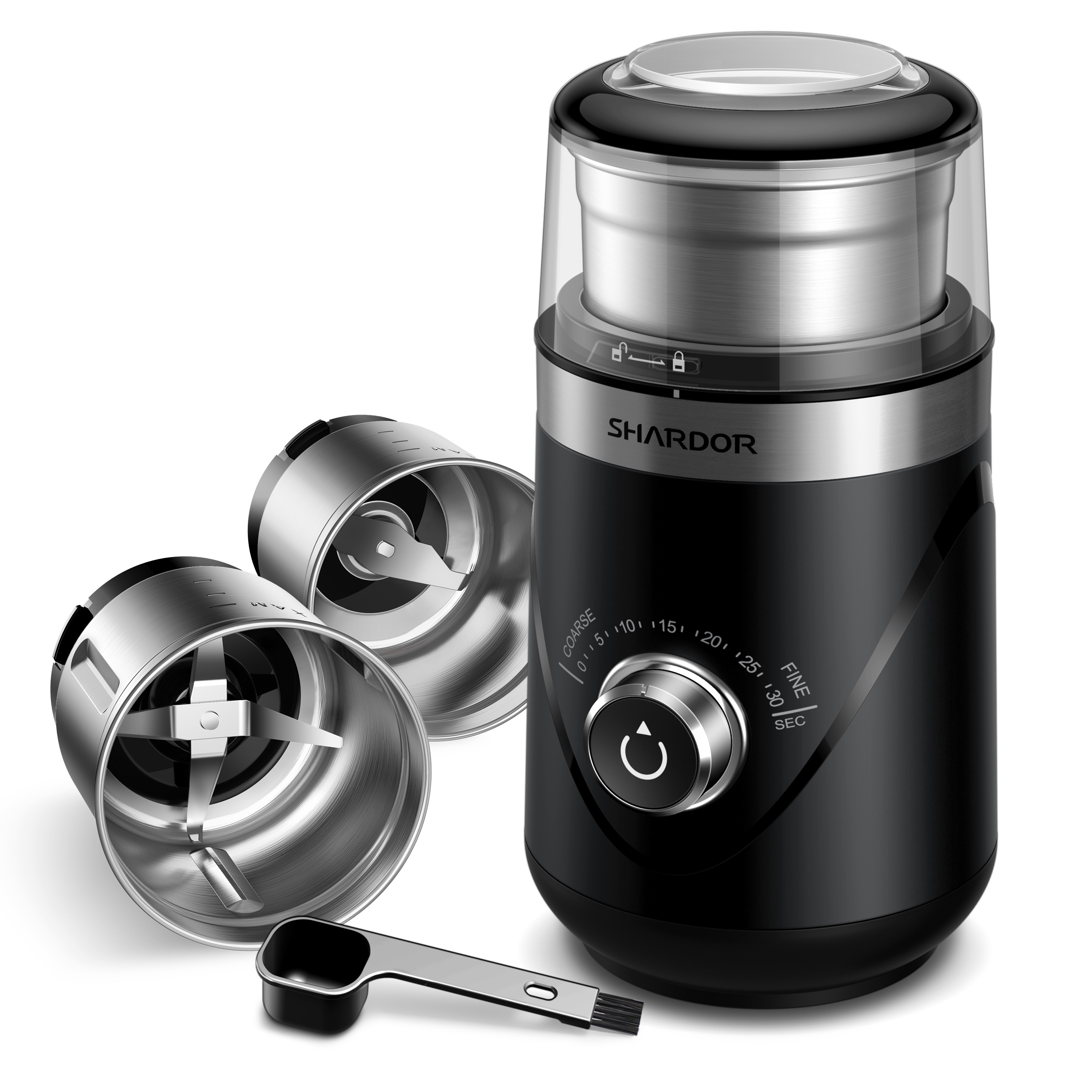 

1pc Electric Coffee Grinder, Blades For Beans, Spices, And More, Integrated Timer Settings, Compact Home Kitchen Use