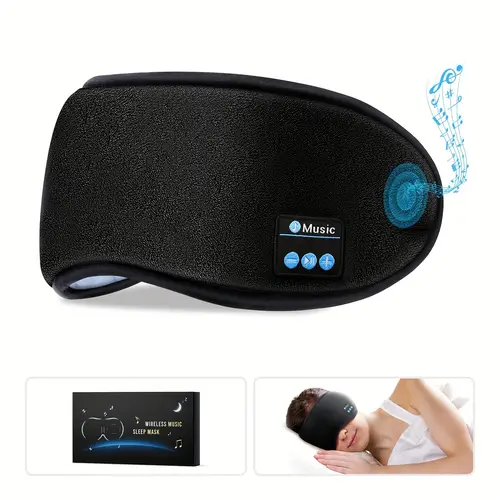 premium sleep mask with wireless headphones usb rechargeable washable fit for side sleepers travel relaxation wireless enabled type c charging music player mic functionality ideal christmas gift