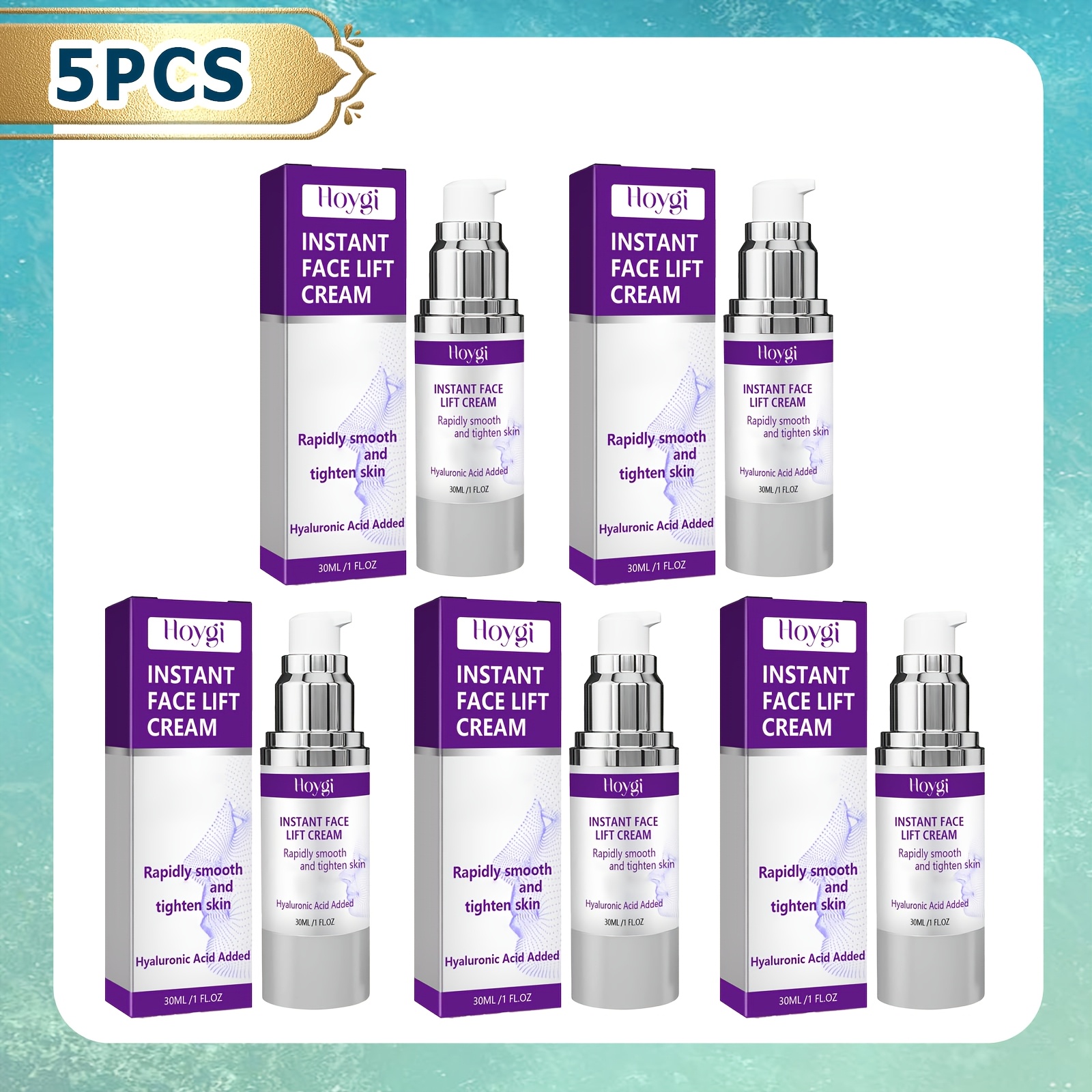 TEMU Set Of 5 Face Lifting And Firming Creams, Including Day And Night Creams, Designed To And Tighten Skin With Gentle Ingredients Like Glycerin And