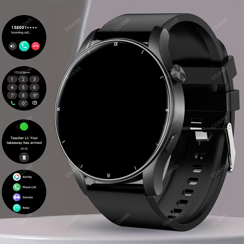 reloj inteligente con función de  ,   deportivo, podómetro, contador de calorías | compatible con   y iphone, diseño deportivo elegante, carga usb, pantalla ips de 1.39 pulgadas, correa de silicona