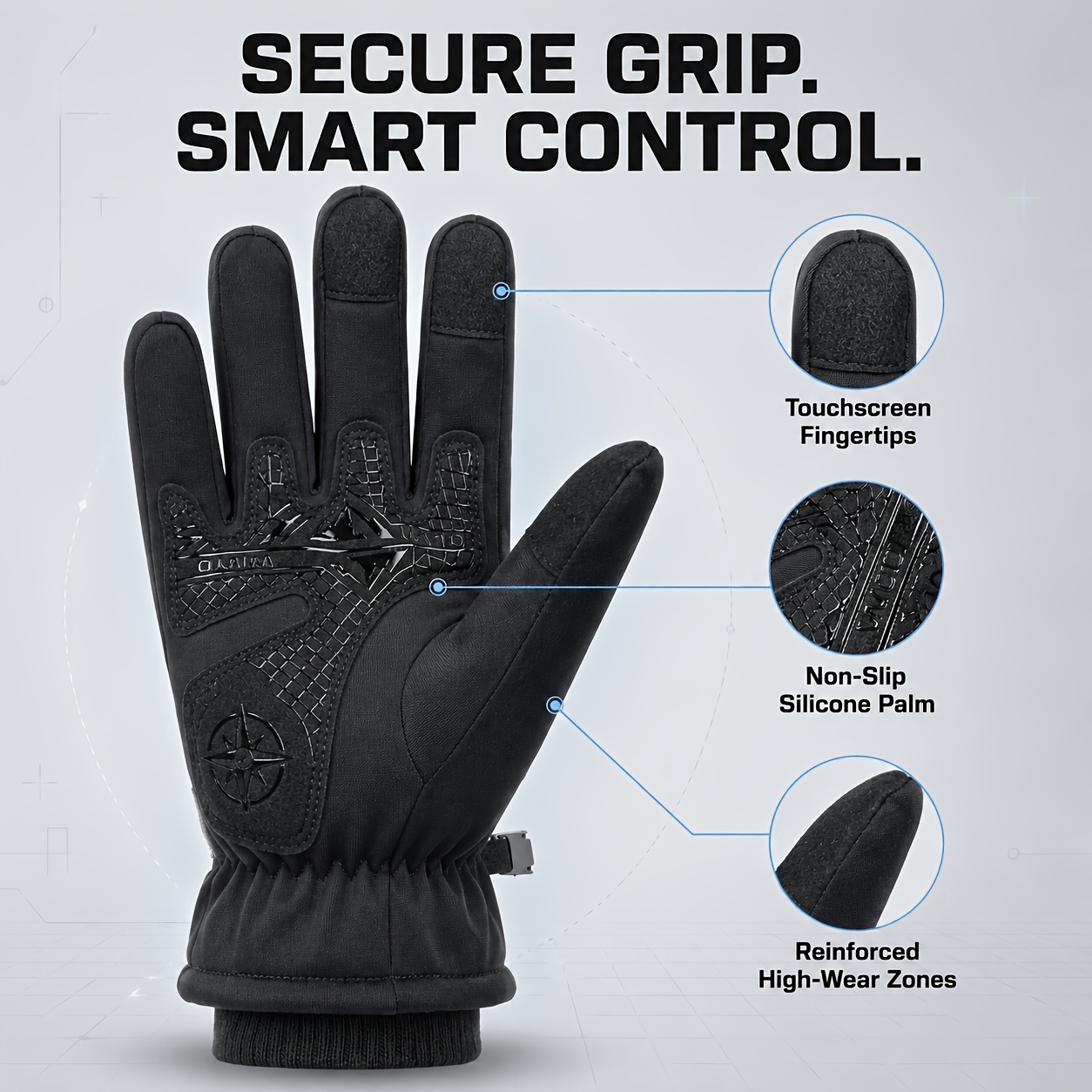Winter Thickened Warm Ski Gloves, Unisex
