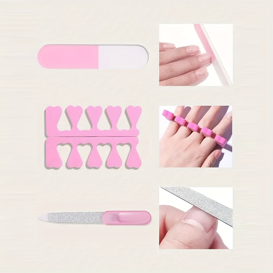 7 in 1 manicure tool set including led nail lamp gel nails dryer usb nail drill dead fork dead push nail file finger separator suitable for and Product details 3