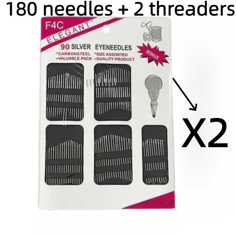 TEMU 270 aiguilles + 3 enfile-aiguilles / 3 ensembles / 180 aiguilles + 2 enfile-aiguilles / 2 ensembles / 90 aiguilles + 1 enfile-aiguille / 1