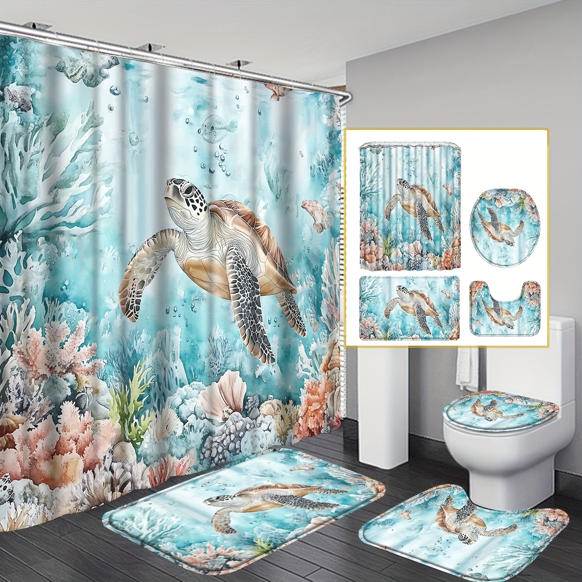 sea turtle bathroom decor sold on Temu United States, image size:1200x1200