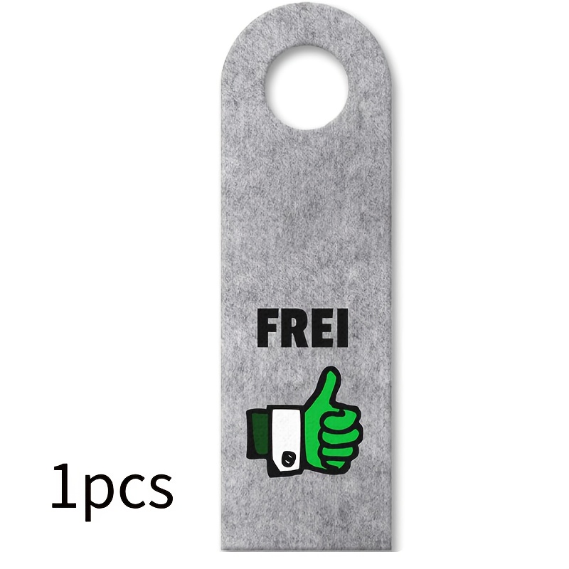 German Free And Occupied Door Hanger In Grey With Green And Red Symbols For The Toilet Door Or The Shared Bathroom Door Sign Made Of Felt Free Door Hanger, Do Not Disturb Signs