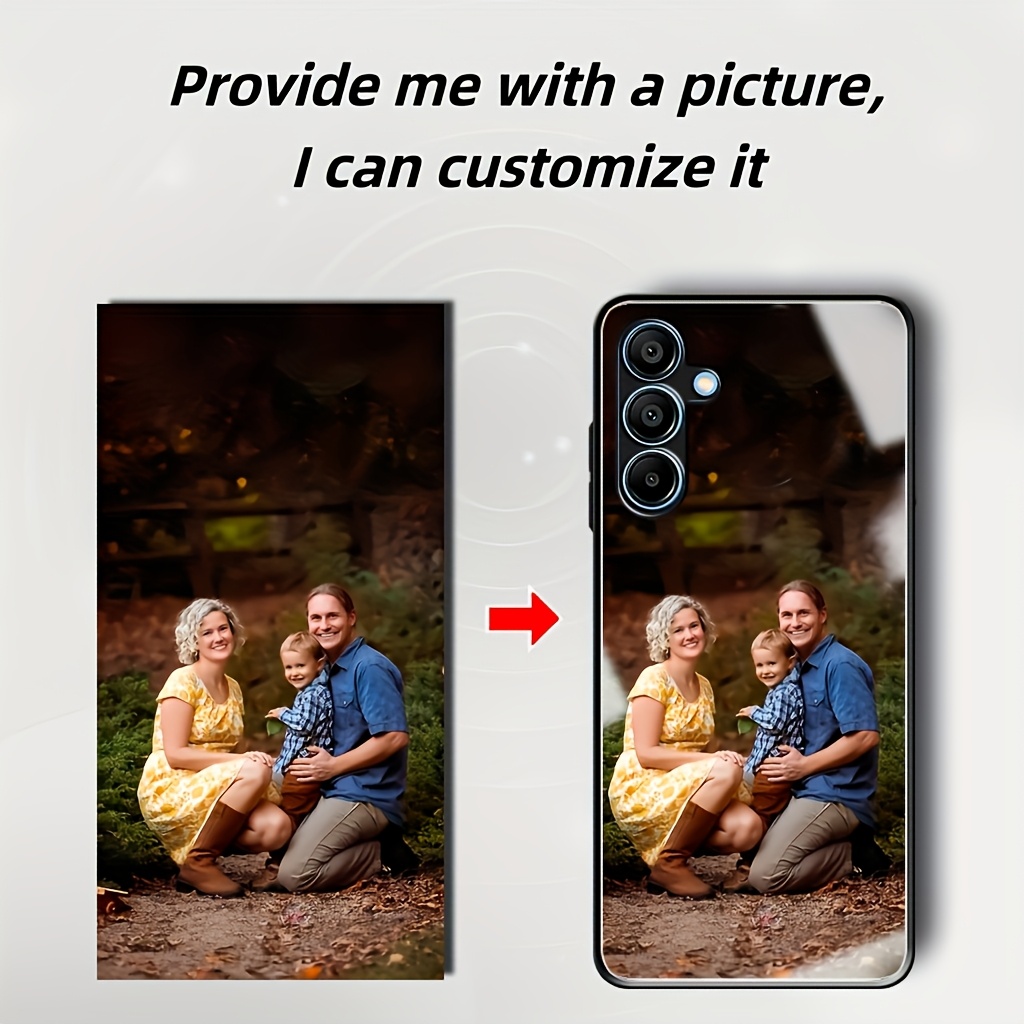 TEMU High Definition Customizable Phone Case With Acrylic Glass Black Cover For For Galaxy S25 Ultra S24 Plus S23 Fe S22 S21 S20 S10 Lite S10e S9 S8